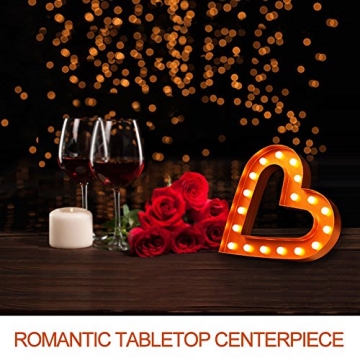 Bright Zeal 12 Inch Large Bronze LED Heart Marquee Sign