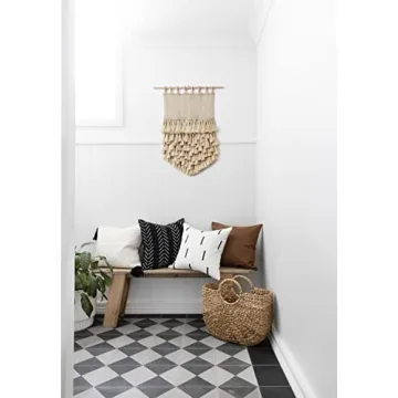 INSPIRED IVORY Boho Throw Pillow Covers - Set of 4 Decorative Farmhouse Pillow Cases for Living Room,Home - Aztec Toss Pillow Covers 18x18 Striped Geometric Aztec for Couch Sofa Bed - Urban Collection