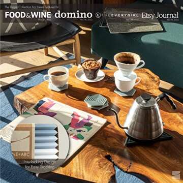 The Original Degrē Coaster (Set of 6, Plum Medley) by LINE+ARC. 10mm Thick Dishwasher Safe Stain-Resistant Outdoor Coffee Table Silicone Modern Hexagon Mid Century Cup Drink Non-Absorbent Housewarming