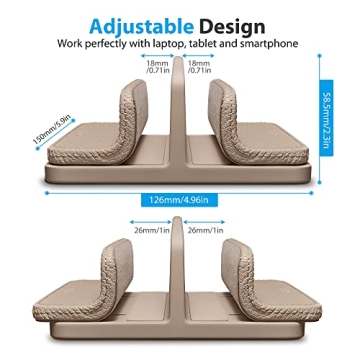 Adjustable Leather Laptop Stand for MacBook Tablet Dual Holder