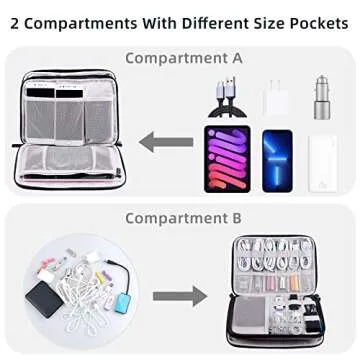 CNPOP Electronics Organizer Travel Case Cord Cable Charger Organizer Bag Travel Accessories Essentia...