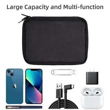 CNPOP Electronics Organizer Travel Case Cord Cable Charger Organizer Bag Travel Accessories Essentials for Women Men Double Layers Tech Pouch with 5 Cable Ties for Phone Power Bank SD Card USB, Black