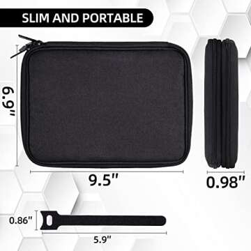 CNPOP Electronics Organizer Travel Case Cord Cable Charger Organizer Bag Travel Accessories Essentials for Women Men Double Layers Tech Pouch with 5 Cable Ties for Phone Power Bank SD Card USB, Black