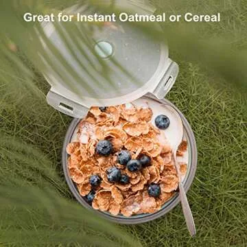 COLORCORAL Camping Bowl with Lid Collapsible Silicone Bowl and Foldable Stainless Steel Fork for Tra...