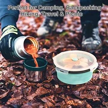 COLORCORAL Collapsible Bowl for Travel and Camping