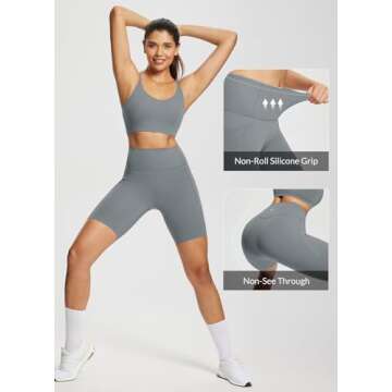 baleaf Freeleaf Women's 8" High Waist Biker Shorts