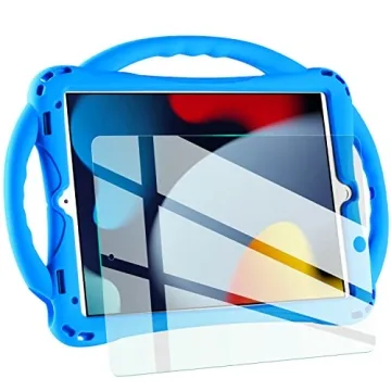 TopEsct Kids Case for iPad 10.2 inch - Shockproof Silicone Cover with Screen Protector and Strap - P...