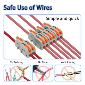 Tmyjfjingxi 20PCS Mini Electrical Wire Connectors Lever Wire Connector Compact Splicing Butt Terminal Block Connectors (1 in 2 Out, Nylon) WW005-12