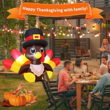 GOOSH 5.4 FT Inflatable Thanksgiving Turkey for Yard