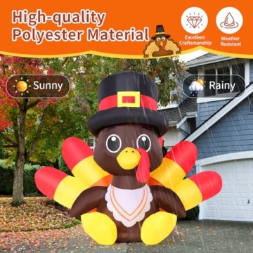 GOOSH 5.4 FT Inflatable Thanksgiving Turkey for Yard