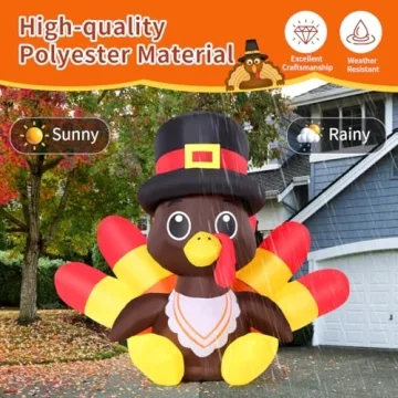 GOOSH 5.4 FT Inflatable Thanksgiving Turkey for Yard
