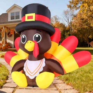GOOSH 5.4 FT Inflatable Thanksgiving Turkey for Yard