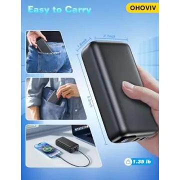 OHOVIV Portable Charger 50000mAh Power Bank - 22.5W Fast Charging External Battery Pack, LED Display USB-C Portable Cell Phone Charger for iPhone 16/15/14/13 Pro, Android, Samsung Galaxy, Etc