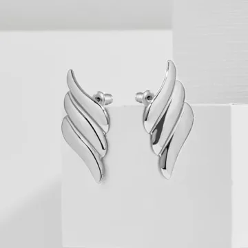 Chic COORWEEL Silver Geometric Stud Earrings for Women