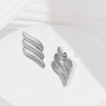 Chic COORWEEL Silver Geometric Stud Earrings for Women