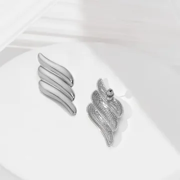 Chic COORWEEL Silver Geometric Stud Earrings for Women