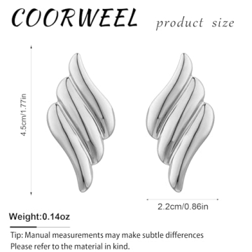 Chic COORWEEL Silver Geometric Stud Earrings for Women