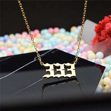 HUTINICE 333 Angel Number Gold Dainty Choker Necklace