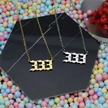 HUTINICE 333 Angel Number Gold Dainty Choker Necklace