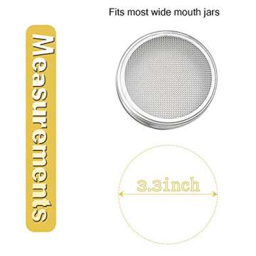 Stainless Steel Sprouting Lids for Wide Mouth Mason Jars - Strainer Lid for Canning Jars and Seed Sprouting Screen