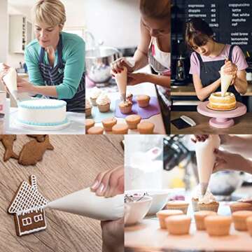 yueton Pack of 100 Disposable Cream Pastry Bag Cake Icing Piping Decorating Tool