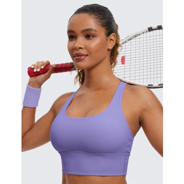 CRZ YOGA Longline Sports Bra for Medium Impact Workouts