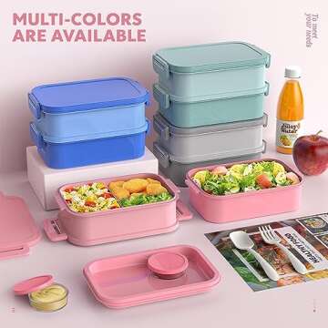 Jelife Stackable Bento Box - 72oz Leak-Proof & Versatile