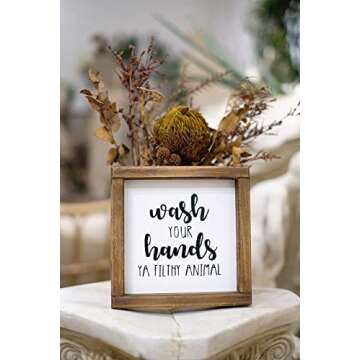 Funny Farmhouse Wash Your Hands Sign for Bathrooms