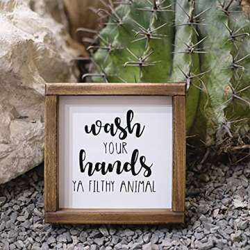 Funny Farmhouse Wash Your Hands Sign for Bathrooms