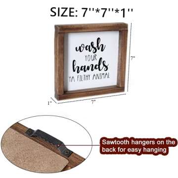 Funny Farmhouse Wash Your Hands Sign for Bathrooms