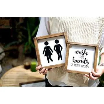 Funny Farmhouse Wash Your Hands Sign for Bathrooms