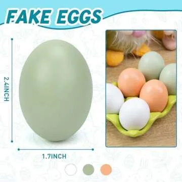 SallyFashion 7 Pcs Wooden Fake Eggs, 3 Colors Wood Eggs for Crafts Fake Chicken Eggs Nesting Eggs Ho...