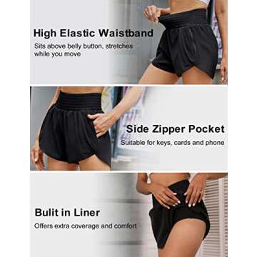 Blooming Jelly Women’s High Waisted Running Shorts