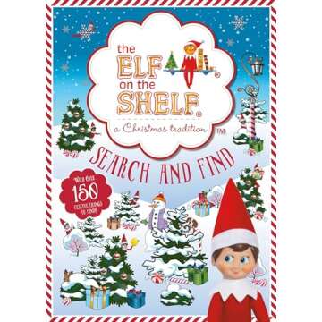 Elf on the Shelf Search and Find Book for Kids 3-10