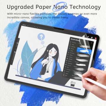 MOBDIK 2 Pack Paperfeel Screen Protector Compatible with iPad Air 13 inch/iPad Pro 13 (2024) New Version Crafted for Natural Writing, Less Reflection, Nib Friendly, with Easy Installation Kit