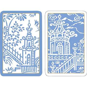 Caspari Pagoda Toile Playing Cards - 2 Decks Included