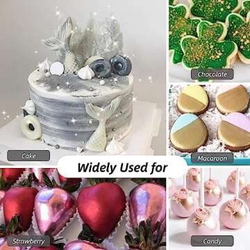 Shanlinly Black Edible Luster Dust - 5 Grams Food Grade Cake Dust Shimmer Powdered, Edible Metallic Powder Food Coloring for Cake Decorating, Chocolates, Fondant, Drinks, Painting & More, Vegan