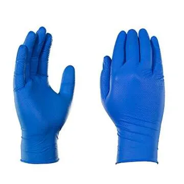 GLOVEWORKS HD Royal Blue Nitrile Industrial Disposable Gloves, 6 Mil, Latex-Free, Raised Diamond Texture, Large, Box of 100