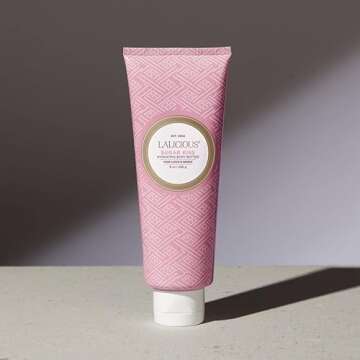 LALICIOUS Sugar Kiss Body Butter - Hydrating Body Moisturizer with Shea Butter, Cucumber Extract & Apricot Oil, No Parabens (8 Ounces)