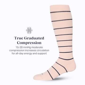 Comrad Mixed Color Knee-High Compression Socks for Comfort