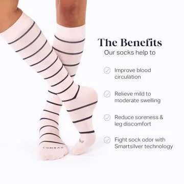 Comrad Mixed Color Knee-High Compression Socks for Comfort