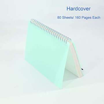 Lodrepas 3 Pack A5 Spiral Bullet Dotted Journal with 120gsm Thick Paper, Dot Grid Spiral Notebook with Plastic Hardcover and Elastic Band Closure, 80 Sheets Per Pack 5.7X 8.3 inches