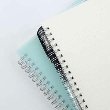 Lodrepas 3 Pack A5 Spiral Bullet Dotted Journal with 120gsm Thick Paper, Dot Grid Spiral Notebook with Plastic Hardcover and Elastic Band Closure, 80 Sheets Per Pack 5.7X 8.3 inches