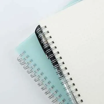 Lodrepas 3 Pack A5 Spiral Bullet Dotted Journal with 120gsm Thick Paper, Dot Grid Spiral Notebook with Plastic Hardcover and Elastic Band Closure, 80 Sheets Per Pack 5.7X 8.3 inches