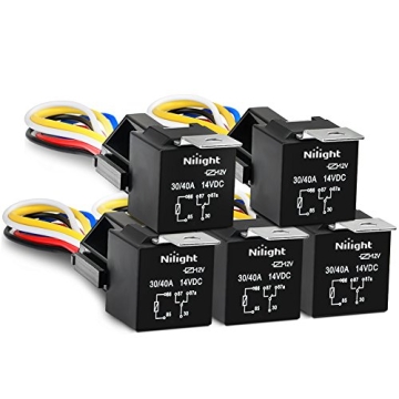 NiLight 50003R Automotive Relay Set with Wiring Harness - 5 Pack