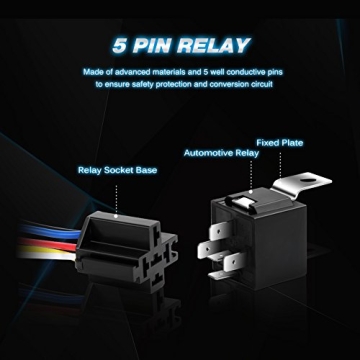 NiLight 50003R Automotive Relay Set with Harness - 5 Pack