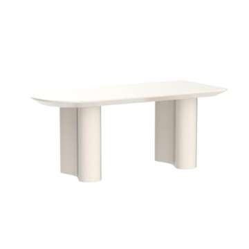 Miuuod Cream White Dining Table for Small Spaces 4-6