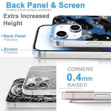 buccilly for iPhone 13 Case & iPhone 14 Case Shiny Black cat Design,Cute Trendy Soft Slim TPU Shockproof Protective Bumper Adorable Phone Cases Cover for Women Girls Aesthetic,iPhone 14/13 6.1"