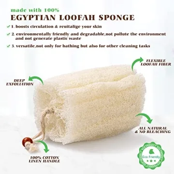 BEDELITE Natural Loofah Sponge - Eco-Friendly Bath Scrubbers