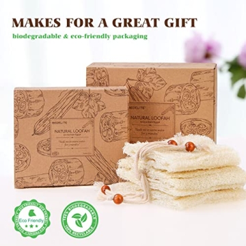 BEDELITE Natural Loofah Sponge - Eco-Friendly Bath Scrubbers
